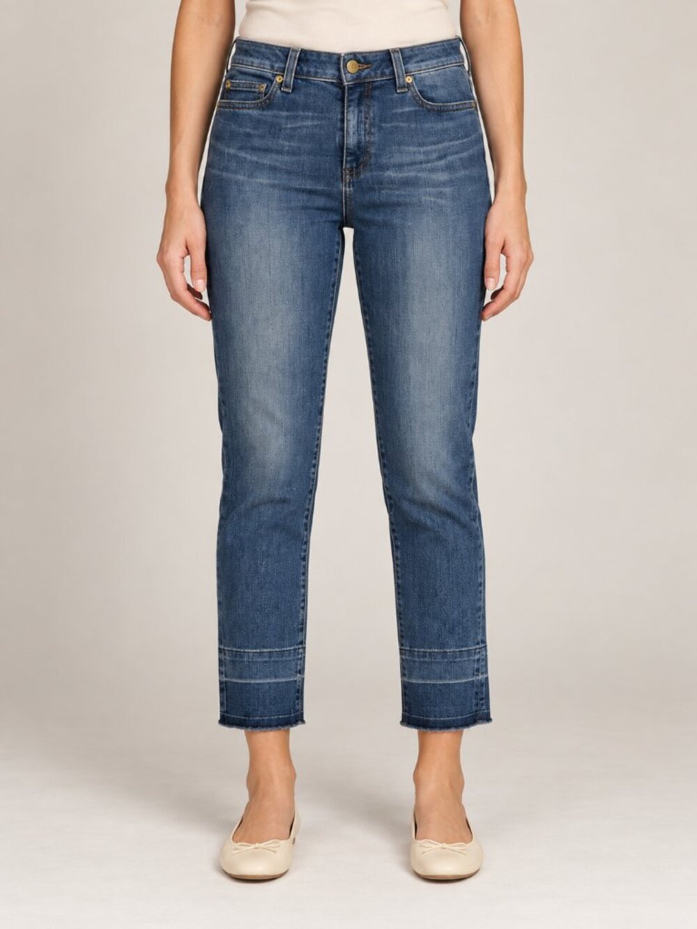 Michael Kors Blue Released Hem Straight Leg Denim Capris Jeans Size 4